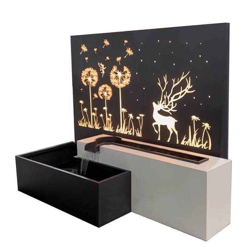 现代风不锈钢流水背景墙别墅园林户外影壁墙庭院流水景观墙,淘宝优惠券,粉丝福利购,淘宝优惠卷