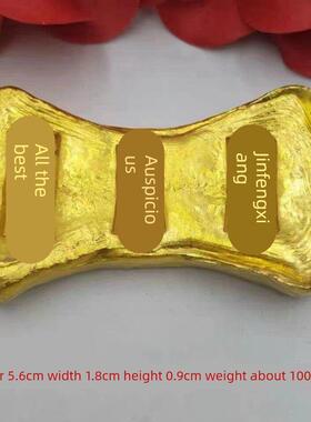 古董大清金库金条金锭金元宝铜实心彷古金锭不掉色黄金砖道具沙金