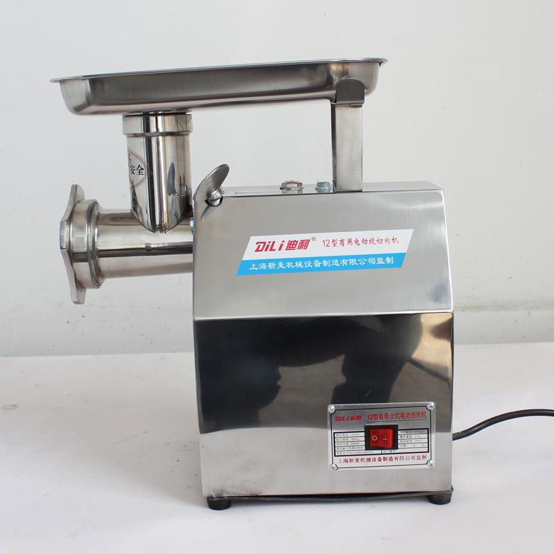 迪利12型商用不锈钢台式 电动绞肉机 切肉机切片切丝沫机肉馅灌肠 - 图0