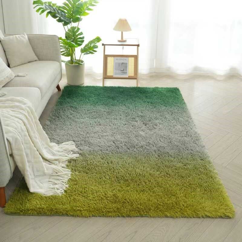 Silky wool carpet gradient bedroom and living room stain-resistant and easy-care plush full bedside blanket silk wool carpet
