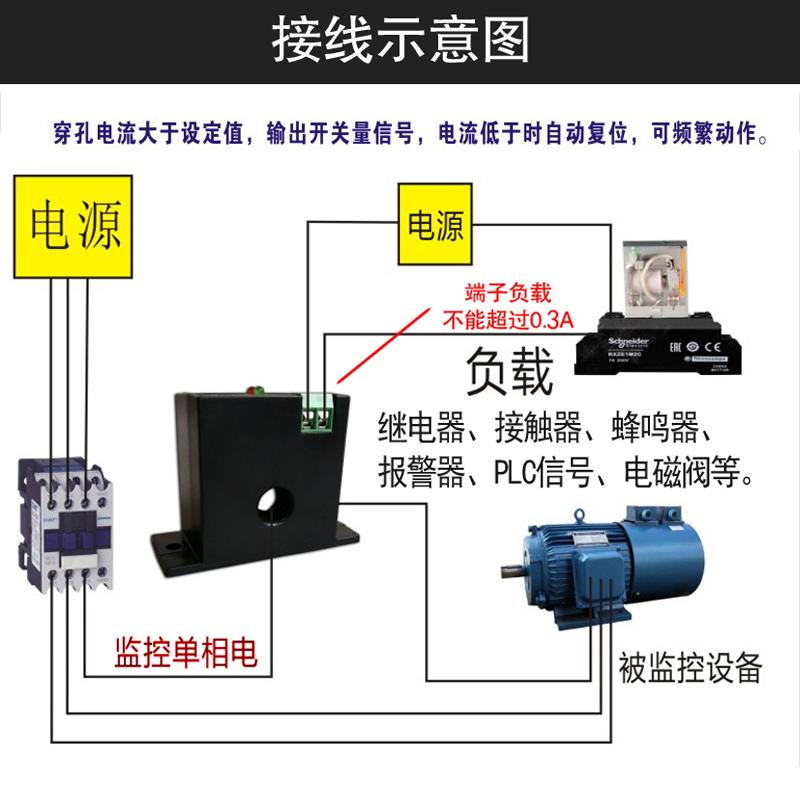 联动控制器电流检测开关小电流互感开关检测电流传感器感应继电器 - 图2