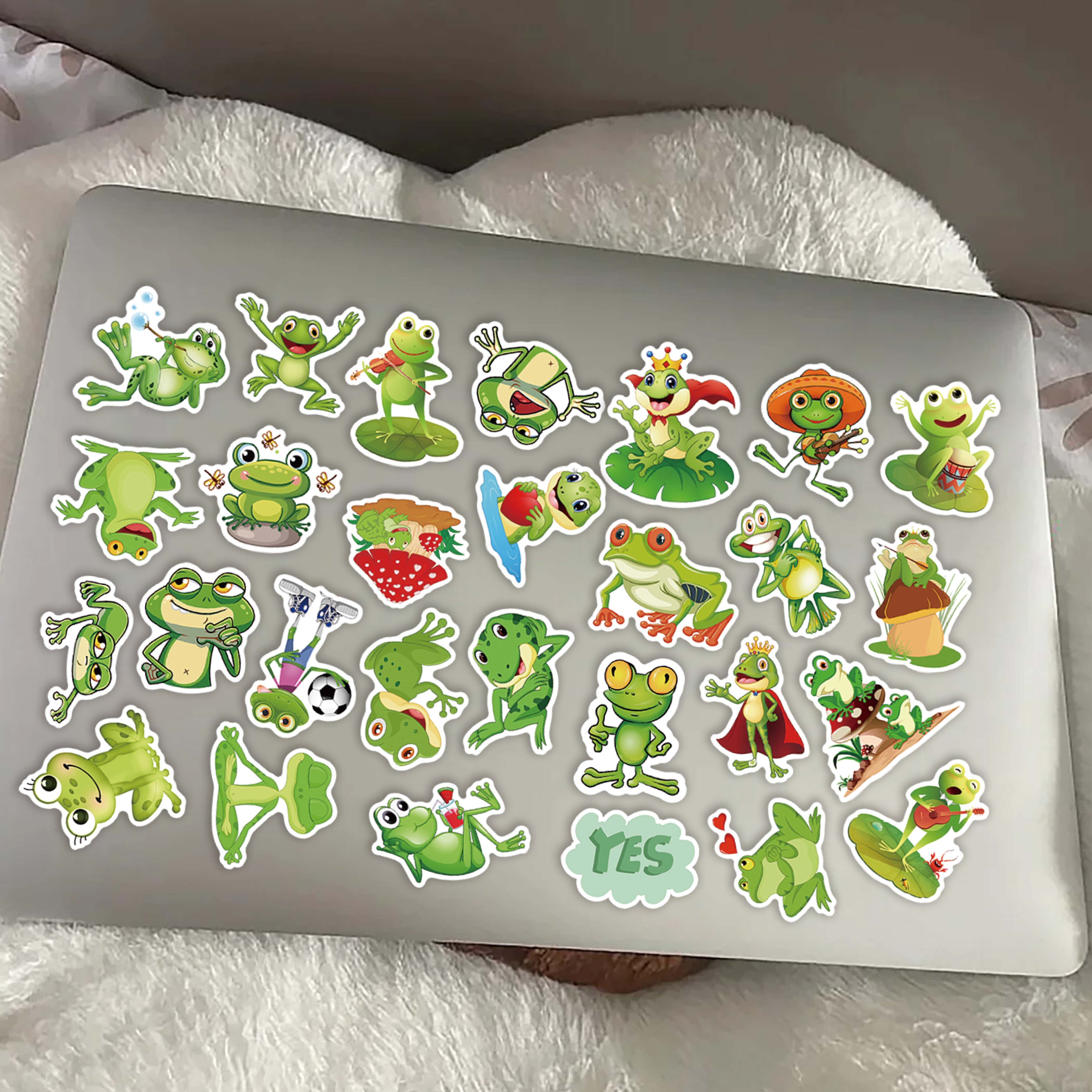 卡通青蛙贴纸可爱绿色动物贴纸装饰DIY手账素材,淘宝优惠券,粉丝福利购,淘宝优惠卷