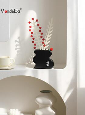 曼德尔达新年客厅卧室电视柜配件家庭桌面人造花装饰饰品无障碍豪