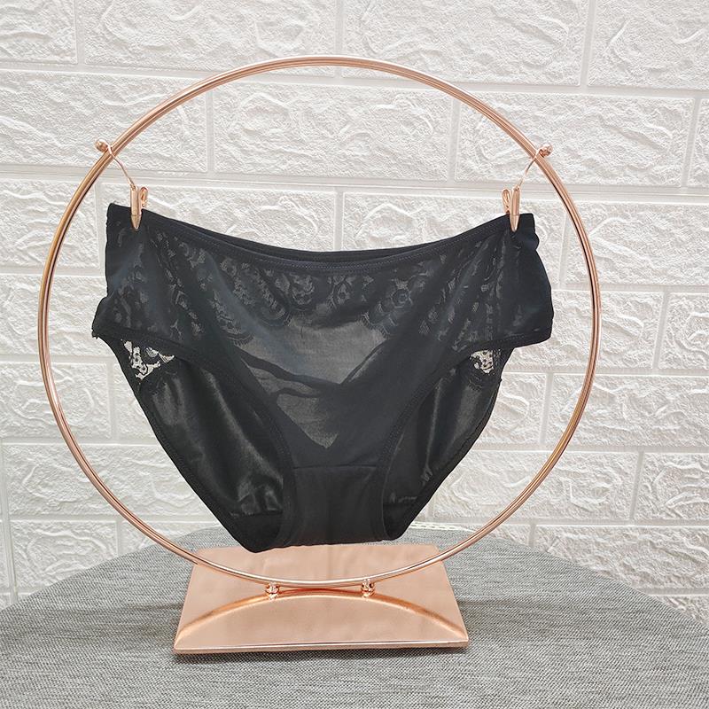 金属内衣展示架 文胸内裤圆形陈列架 内衣店小型玫瑰金挂胸罩货架 - 图0