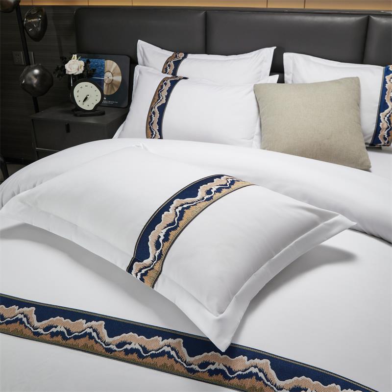 酒店宾馆民宿专用床上用品四件套旅馆医院白色床单被套床品三件套 - 图0