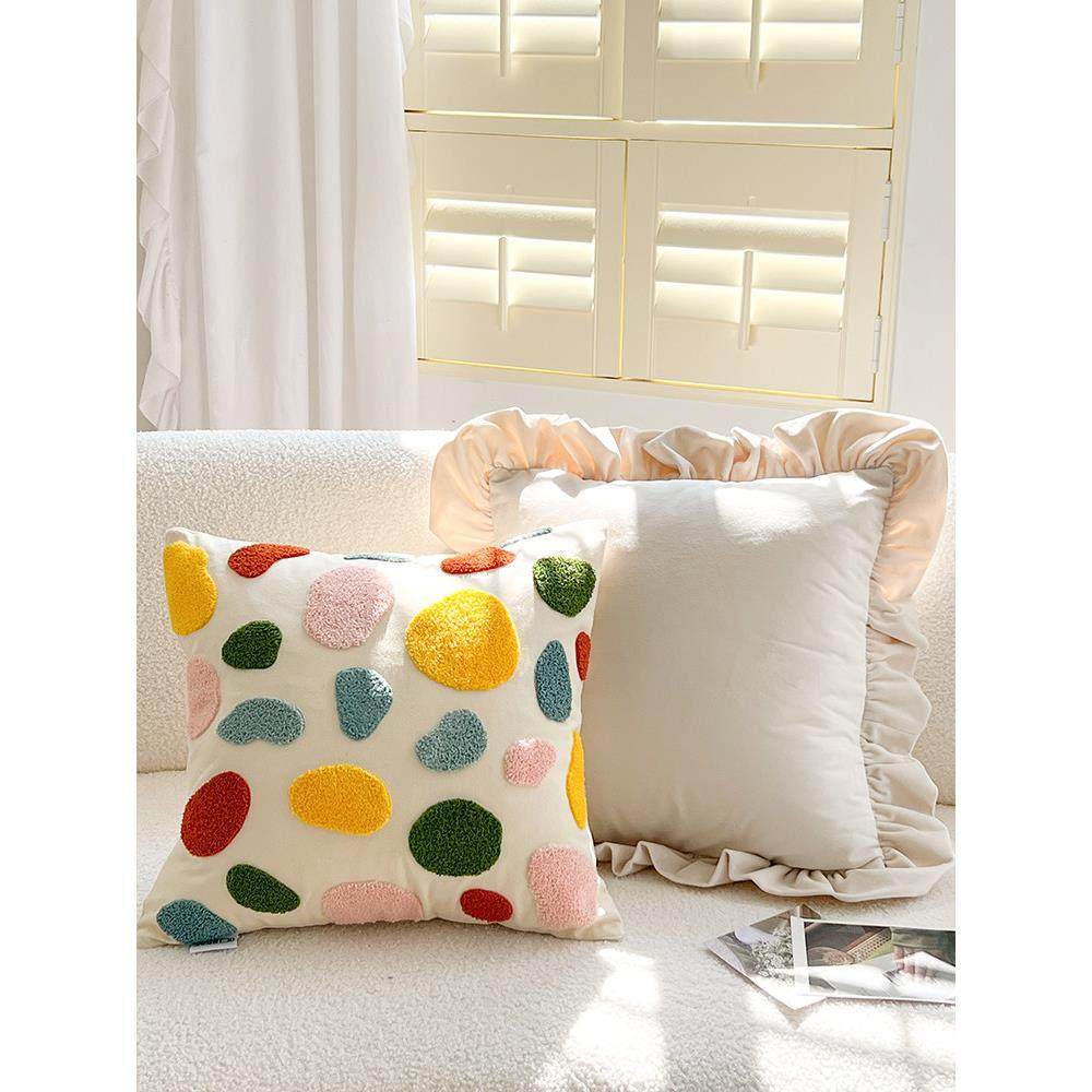 蔓越家 ins网红小花抱枕抱枕套含芯客厅沙发打结靠垫样板间靠枕套,淘宝优惠券,粉丝福利购,淘宝优惠卷