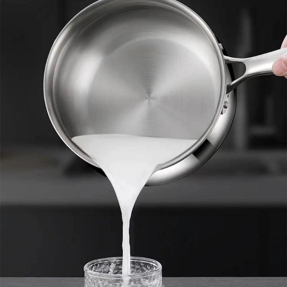 18/10无涂层不锈钢蒸锅家用婴儿辅食锅煎煮一体小奶锅双层小蒸锅 - 图1