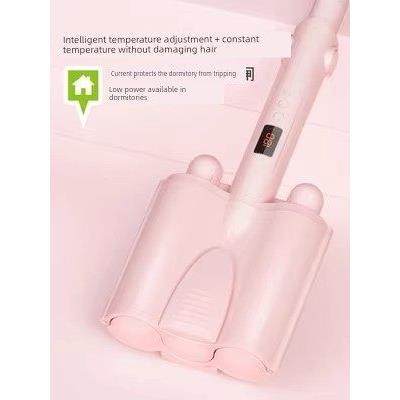 高档防烫陶瓷三管水波纹卷发棒蛋糕卷棒夹板大号蛋卷头三棒卷发器 - 图1