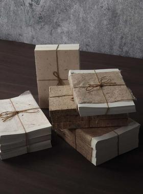 新中式复古土纸麻绳捆书块摆件样板间书房茶室桌面展示柜软装饰品