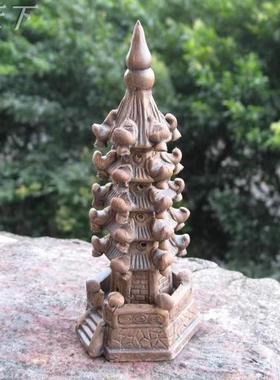 假山盆景流水配件陶瓷古色宝塔庭院装饰山水盆景摆设水族鱼缸摆件