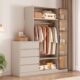 Solid wood cabinet hood rack integrated dustproof glass door bedroom wall bed storage cabinet corner floor hanger