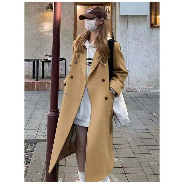 QY2025 autumn and winter Korean high-end mid-length temperament antelope thickened coat