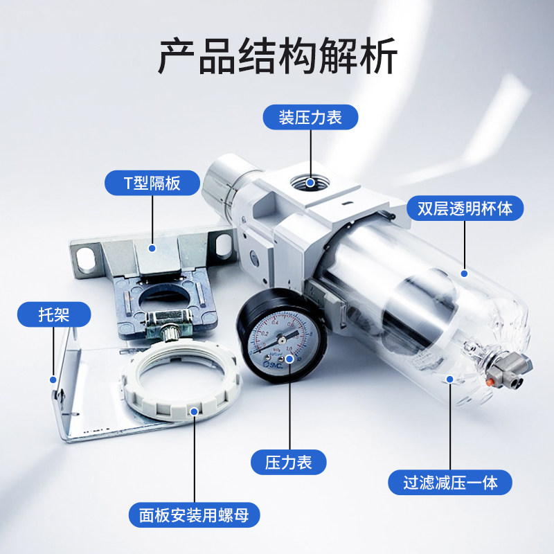 SMC官方正品过滤减压阀AW20-02/03/04B/G/BG/BCG/N-1/2/C/R/CZ-A - 图1