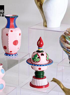 一匚 现代艺术创意手工彩绘陶瓷摆饰 样板间酒店样品屋展示中心花