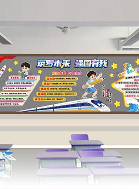 筑梦未来强国有我主题黑板报少年读书星辰大海中小学生班级文化墙