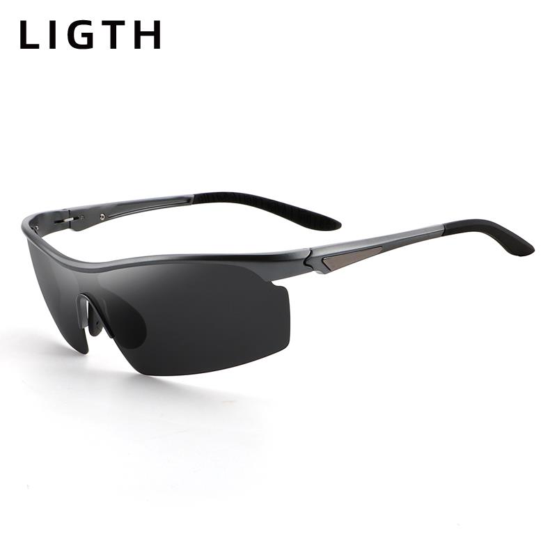 LIGTH铝镁墨镜男士太阳镜高清偏光夜视司机镜驾驶开车钓鱼眼镜潮 - 图1
