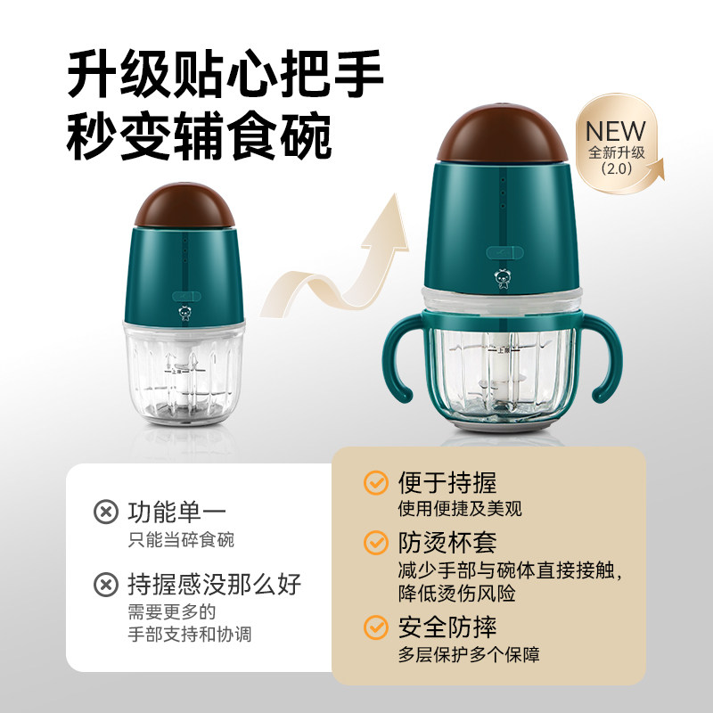 小贝熊无线宝宝辅食机婴儿料理家用小型搅拌机迷你米糊绞肉料理机,淘宝优惠券,粉丝福利购,淘宝优惠卷