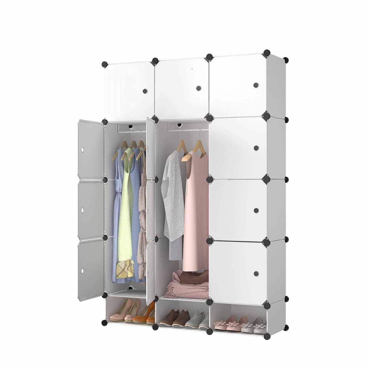自由组装简易12门衣柜 PP树脂防猫抓储物柜 经济型拼装防尘收纳柜,淘宝优惠券,粉丝福利购,淘宝优惠卷