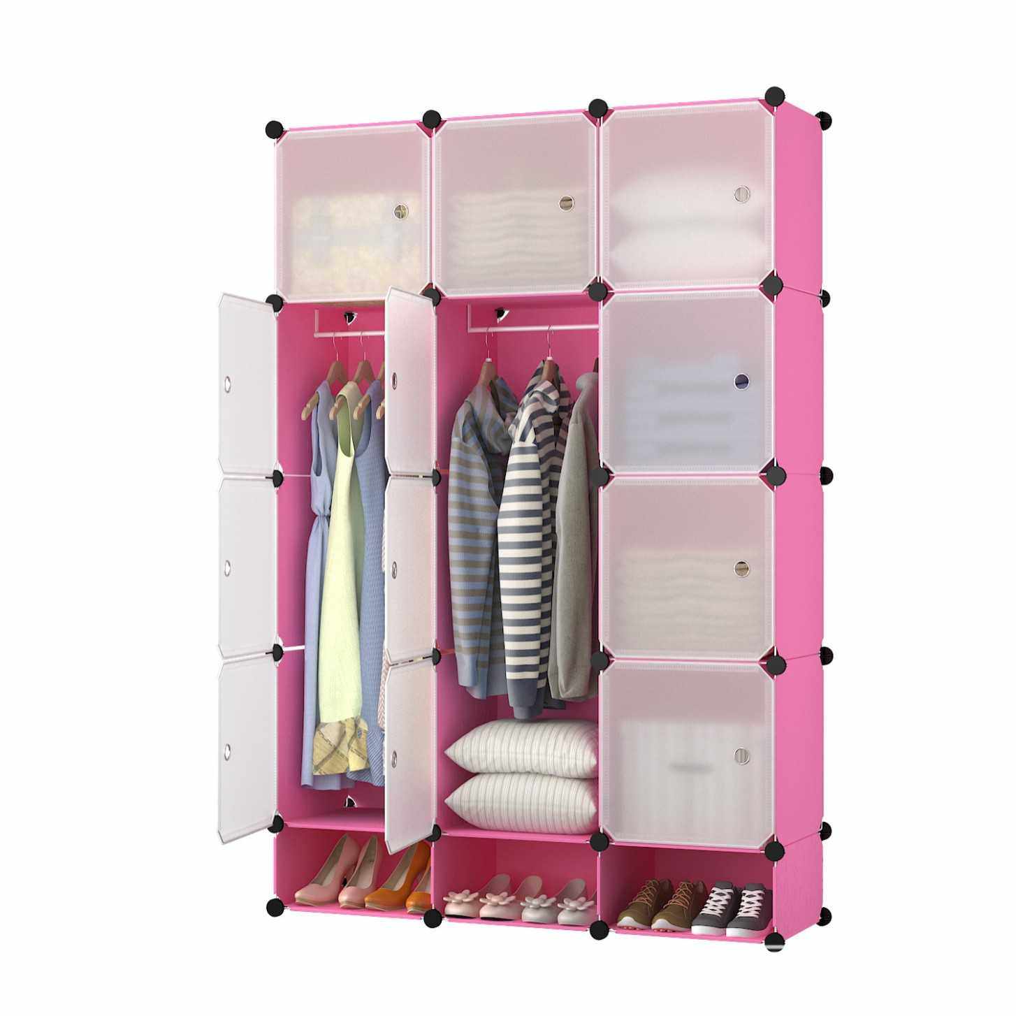 自由组装简易12门衣柜 PP树脂防猫抓储物柜 经济型拼装防尘收纳柜,淘宝优惠券,粉丝福利购,淘宝优惠卷