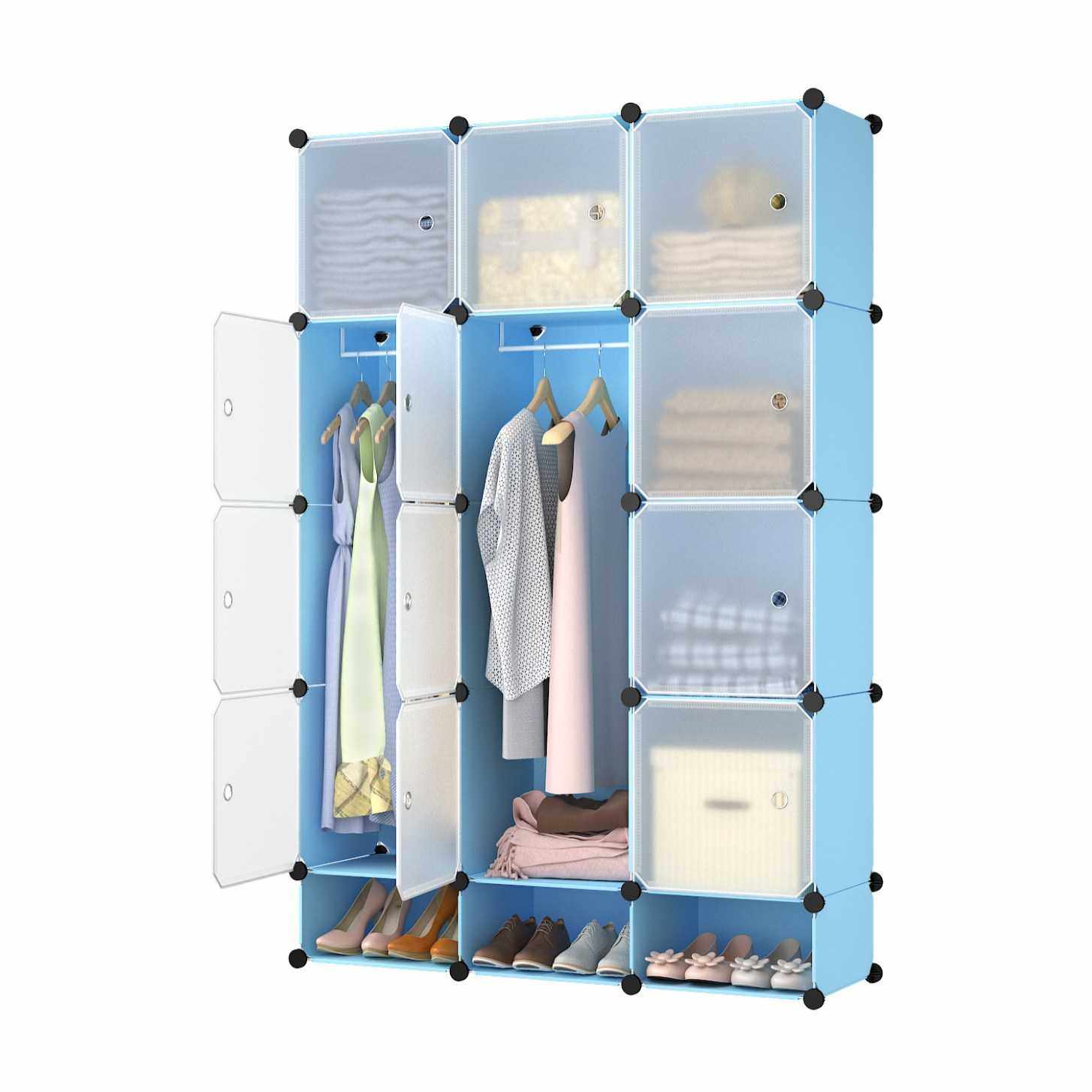 自由组装简易12门衣柜 PP树脂防猫抓储物柜 经济型拼装防尘收纳柜,淘宝优惠券,粉丝福利购,淘宝优惠卷