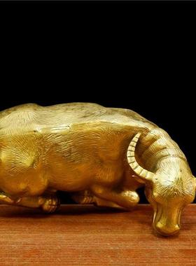 纯铜牛铜卧牛摆件水牛黄牛招财牛客厅办公室装饰品桌面生肖牛