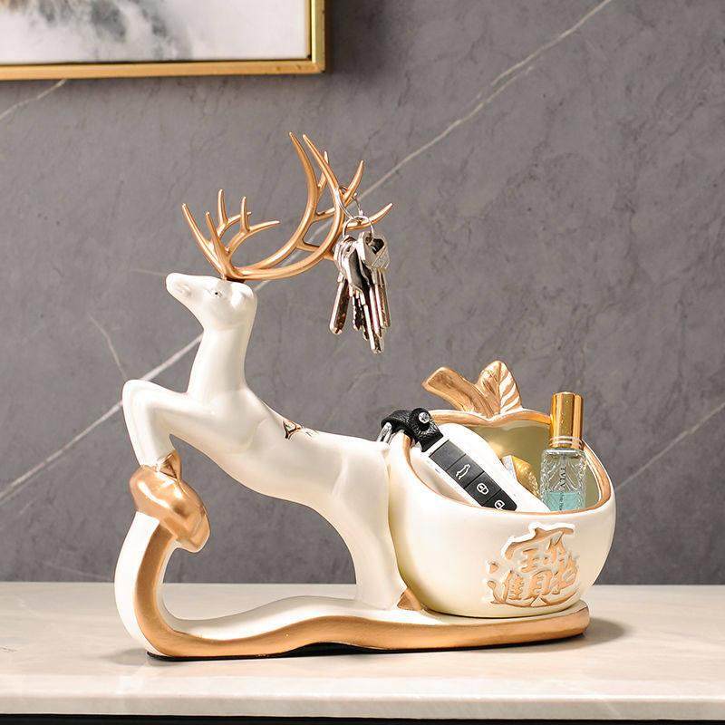 门口放钥匙神器挂创意入户进门口鞋柜玄关放钥匙收纳摆件鹿装饰品,淘宝优惠券,粉丝福利购,淘宝优惠卷
