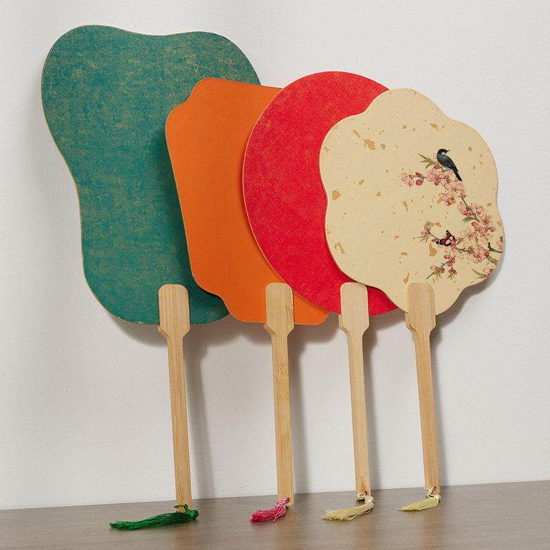 鎏金宣纸团扇空白国画双面绘画diy加厚扇子夏季儿童手工彷古扇面,淘宝优惠券,粉丝福利购,淘宝优惠卷