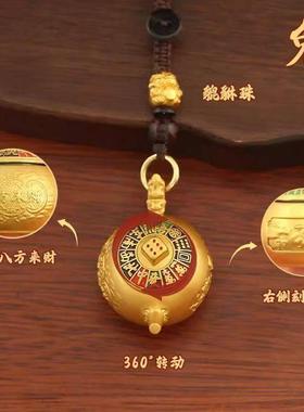 纯黄铜把把壶手把件把把糊赢钱神器钥匙扣挂件手玩网红旺招财聚财