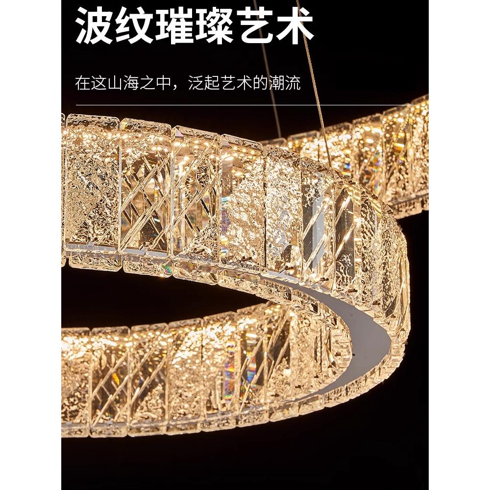 后现代无障碍豪华水晶圆吊灯客厅模型房高端大气卧室餐厅楼梯覆式 - 图1