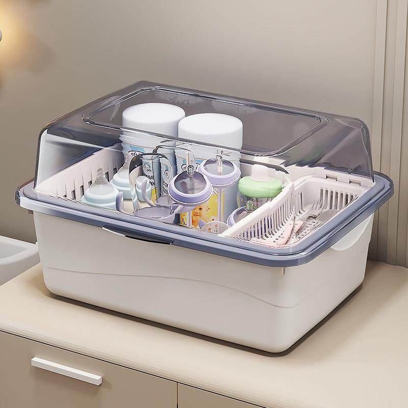 德国进口奶瓶收纳箱婴儿用品防尘带盖子沥水架宝宝餐具副食品收纳,淘宝优惠券,粉丝福利购,淘宝优惠卷