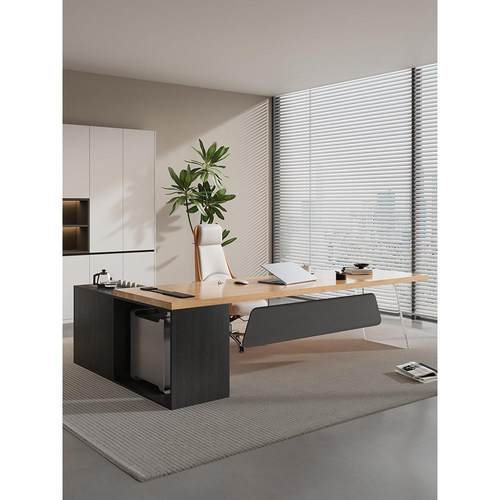 吉赠实木茶桌椅组合客厅别墅接待室办公桌带茶台一体式轻奢高级感 - 图0