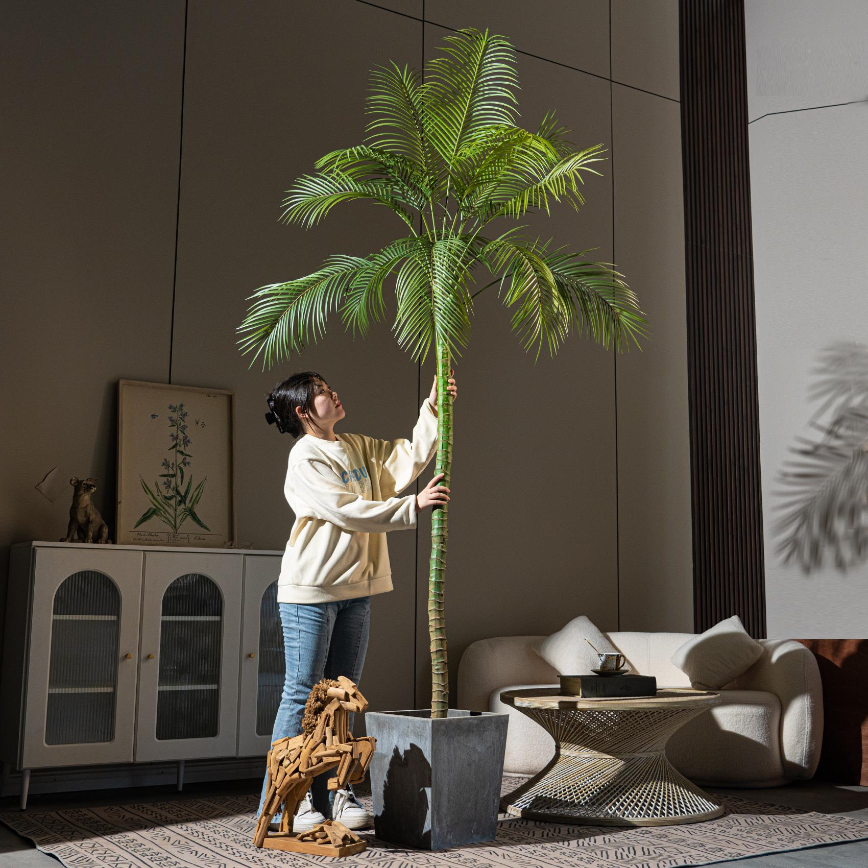 高端轻奢大型散尾葵彷真棕榈树绿植假树植物室内客厅热带造景摆件 - 图1