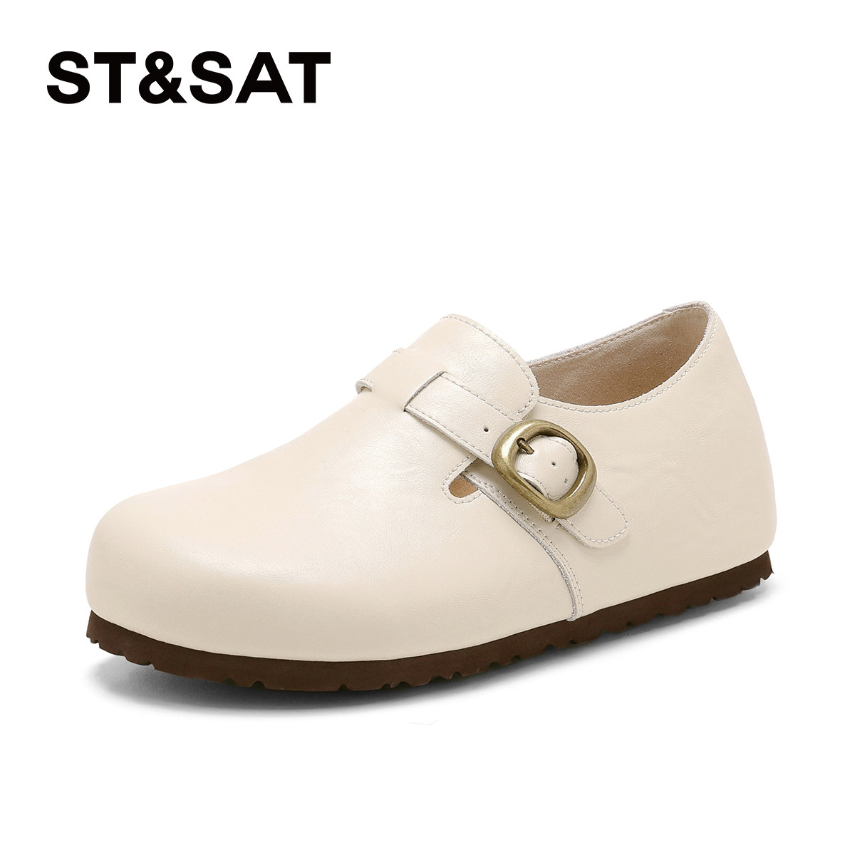 星期六皮带扣全包勃肯鞋女2026春季新款休闲女鞋舒适平底通勤单鞋,淘宝优惠券,粉丝福利购,淘宝优惠卷