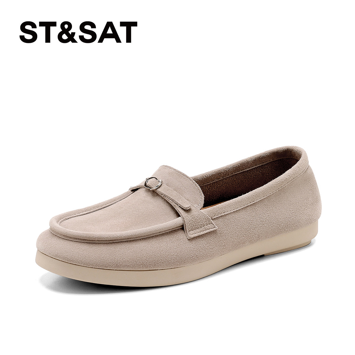 星期六简约一脚蹬乐福鞋女2026春新款平底软底舒适豆豆鞋休闲单鞋,淘宝优惠券,粉丝福利购,淘宝优惠卷