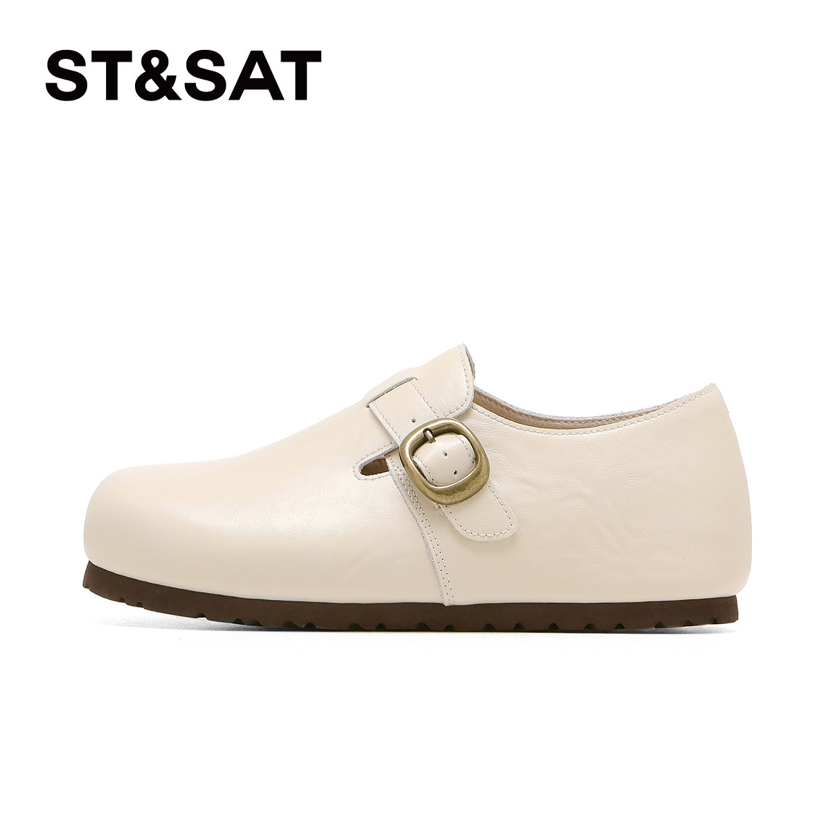 星期六皮带扣全包勃肯鞋女2026春季新款休闲女鞋舒适平底通勤单鞋,淘宝优惠券,粉丝福利购,淘宝优惠卷