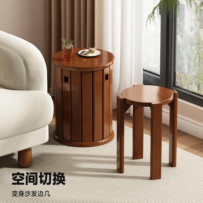 实木床头柜可移动床头边柜卧室边几茶几小桌圆形床头柜替代品创意,淘宝优惠券,粉丝福利购,淘宝优惠卷