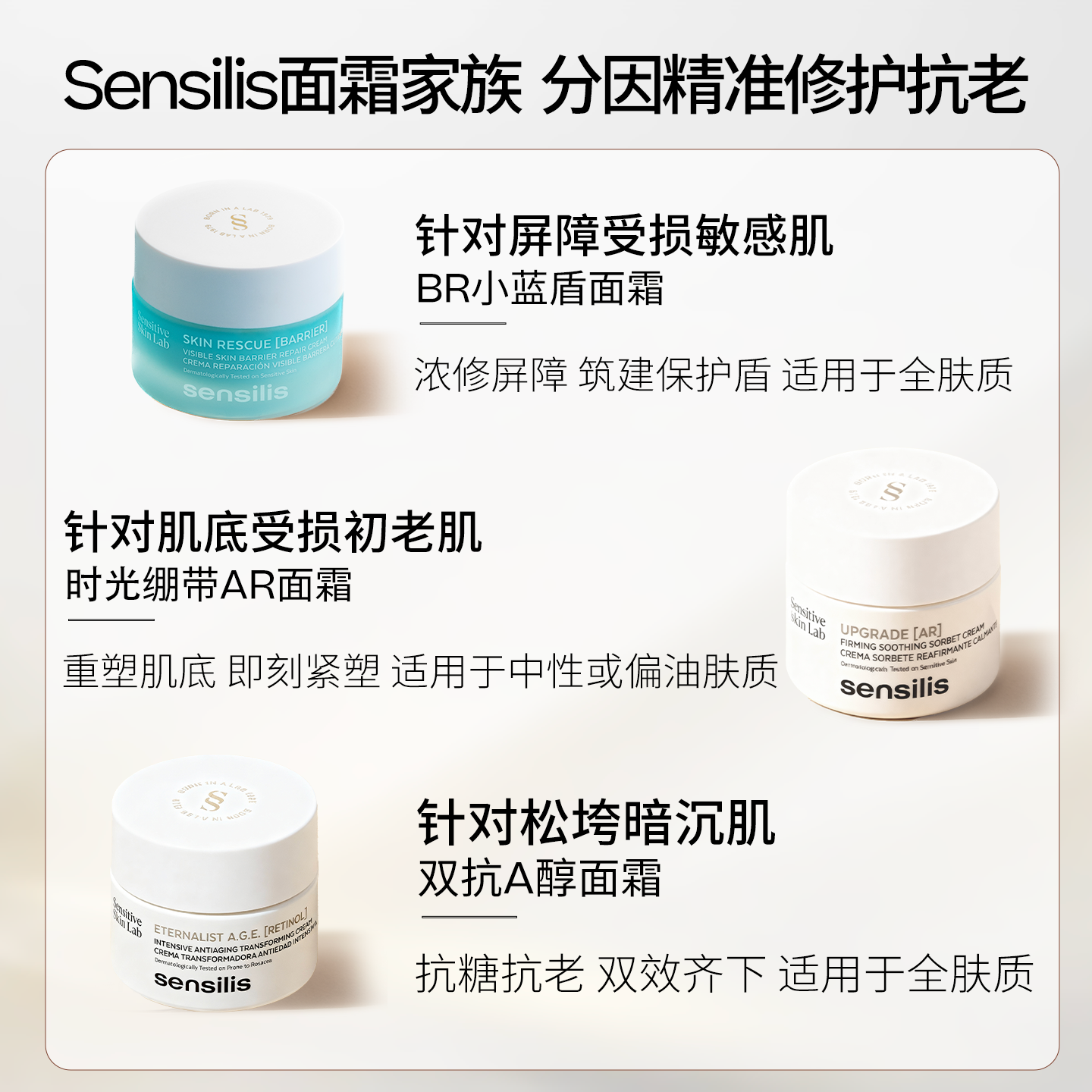 【年货节抢购】Sensilis森思黎丝时光AR面霜抗皱紧致舒缓修护面霜