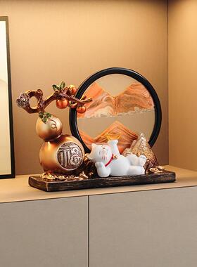 葫芦流沙画招财猫摆件客厅高档公司店铺前台装饰乔迁新居开业礼物