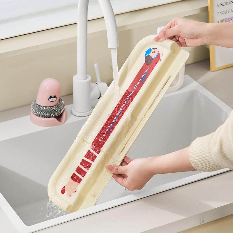 可爱腊肠狗厨房可伸缩水槽挡水板台面防溅水家用沥水篮挡水收纳筐,淘宝优惠券,粉丝福利购,淘宝优惠卷