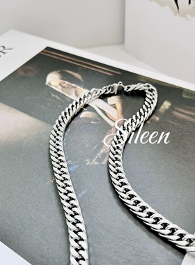 潮男高级感 不掉色 极简古巴链男士 小众设计 游泳可戴