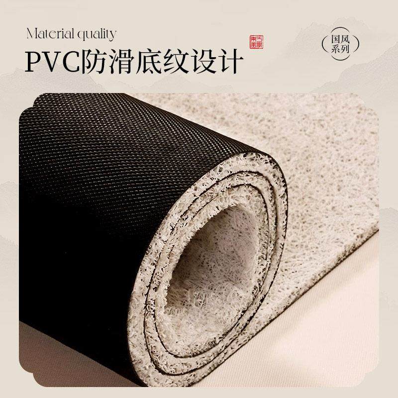 新中式蓝色地垫入户门垫进门高级感丝圈脚垫室外门外入门门口地毯,淘宝优惠券,粉丝福利购,淘宝优惠卷