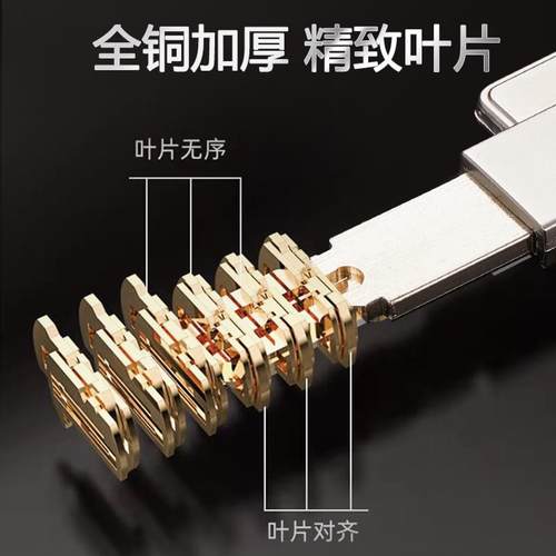 欣狮盾锁芯超c级家用通用型防盗门多轨道56全铜叶片防盗入户大门 - 图2