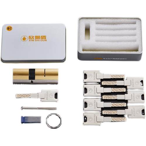 欣狮盾锁芯超c级家用通用型防盗门多轨道56全铜叶片防盗入户大门 - 图3