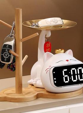 入户门口钥匙收纳玄关摆件轻奢高档时钟装饰乔迁新居礼品搬家礼物