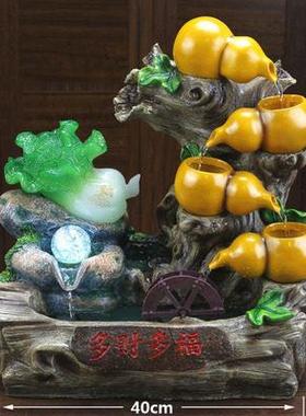 葫芦循环水饰品玉菜客厅室内鱼缸喷泉新房装修新店开业好运