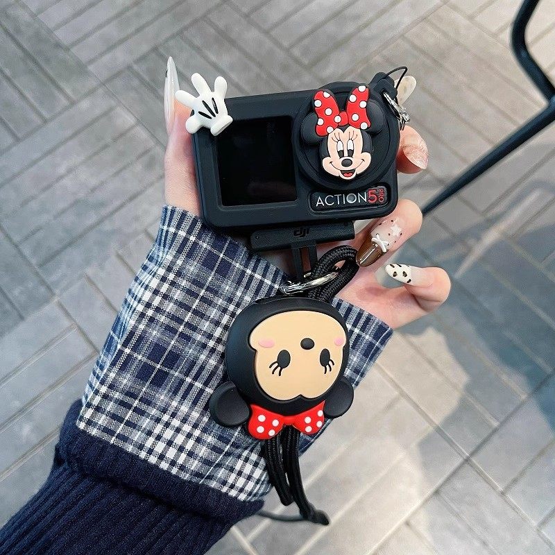 卡通米妮适用大疆action6/5pro/4/3运动相机保护套配件挂脖绳防摔,淘宝优惠券,粉丝福利购,淘宝优惠卷