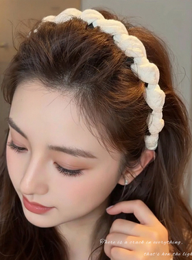 法式麻花扭结高颅顶发箍女2026新款带齿防滑头箍洗脸专用发卡头饰