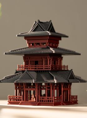 微景观造景古风建筑摆件模型3D打印亭台楼阁亭子鱼缸水陆缸盆景