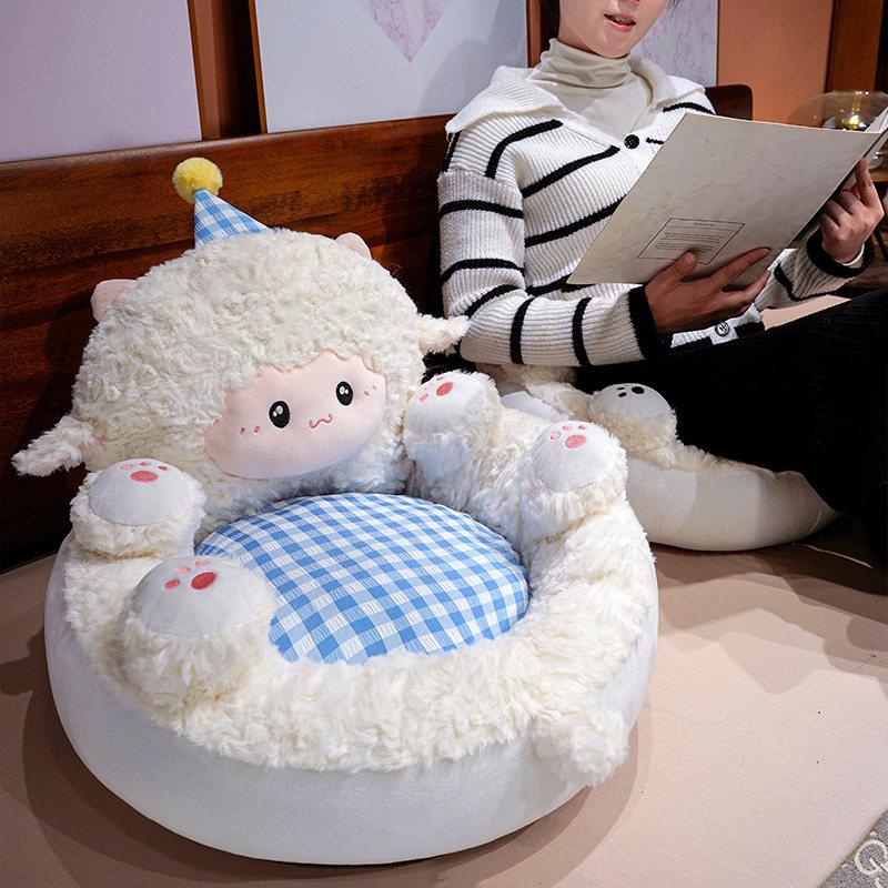 Lamb tatami seat cushion, backrest, integrated floor futon, lazy pier floor, living room bay window mat, balcony mat