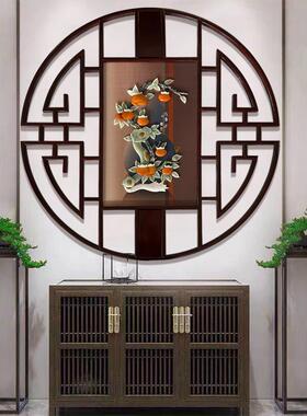 客厅沙发背景墙实木玉雕装饰画 画新中式玄关入户走廊尽头挂件壁
